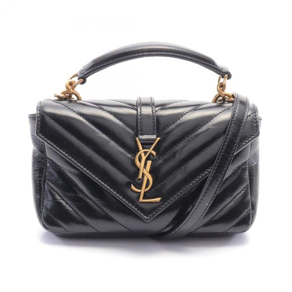 Yves Saint Laurent Handbags - SAINT LAURENT Paris College Handbag Black Leather 779430DZH071000
